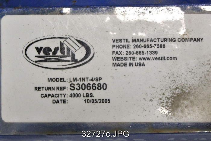 Unused Vestil LM-1NT-4/SP 4000lb Liftmaster Boom #32727