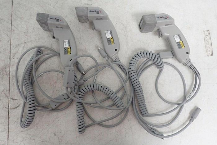 Used Lot of 3 PSC GP5385 QuickScan Laser Scanners with Stands