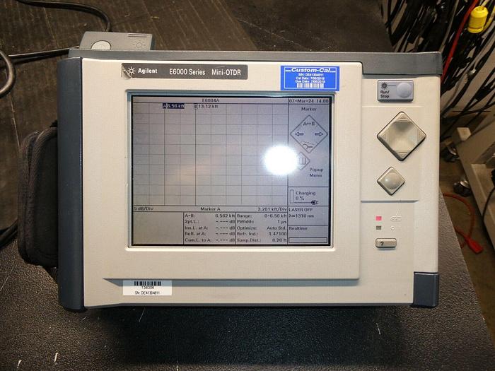 Used Agilent E6000C SM Fiber Mini OTDR w/ E6004A E6009A Connectors Cables, Carry Case