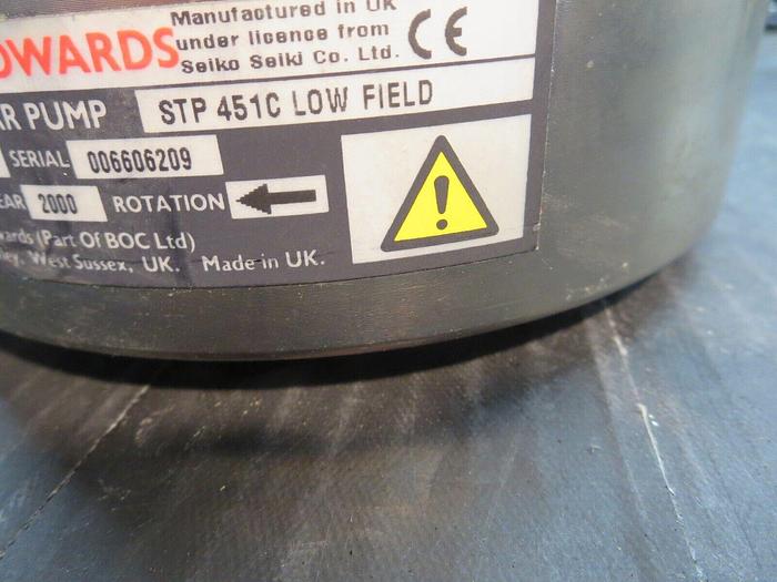 Used BOC Edwards Code B748-51-000 Turbomolecular Pump STP 451C Low Field Not Tested