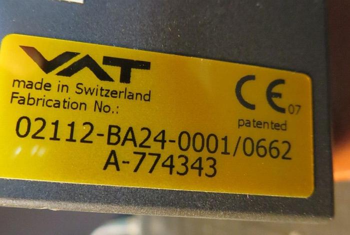 Used VAT 02112-BA24-0001 Gate Valve Rectangular