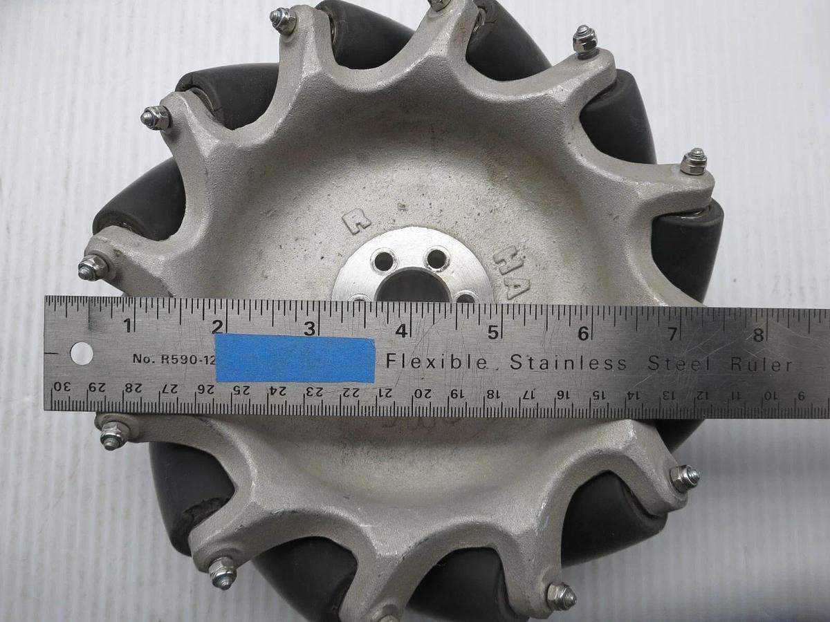 Used Hangfa CMA-20 Mecanum Wheel 12 Poly Rollers 45 Deg Cast Alum Hub