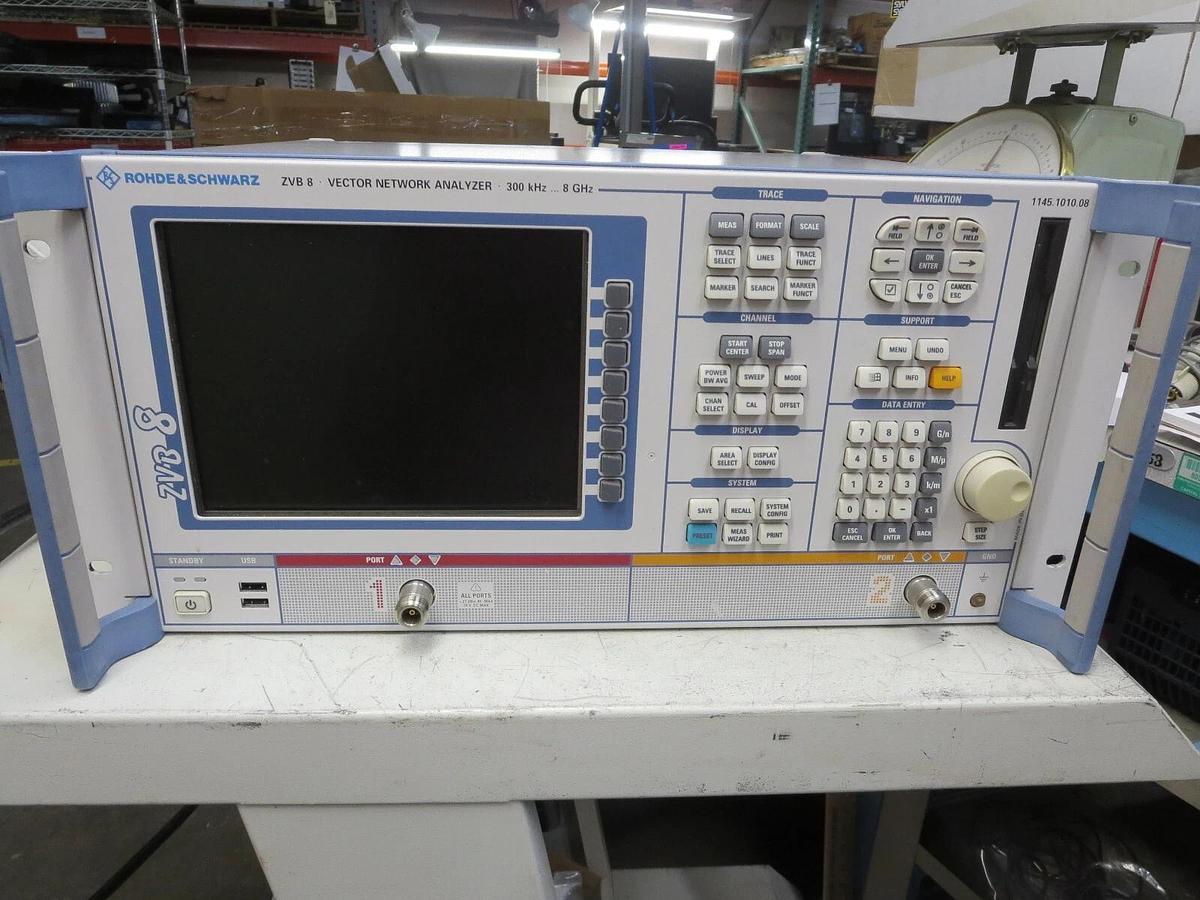 Used Rohde & Schwarz ZVB 8 Vector Network Analyzer 300 KHz - 8 GHz 2 Port