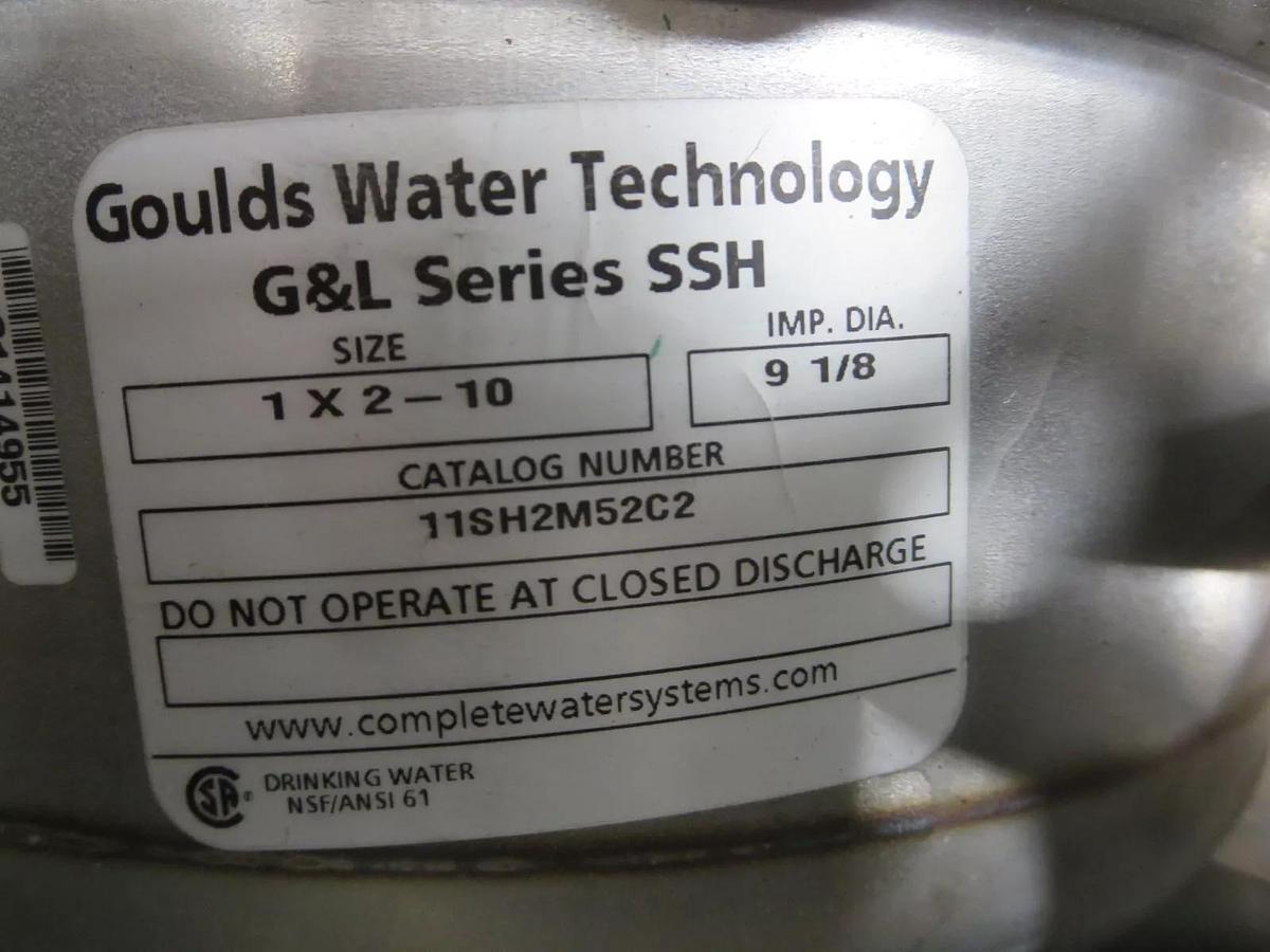 Used Baldor & Goulds H2O Tech JMM3713T & 11SH2M52C2 Wash Pump Assy.