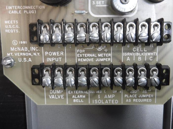 Used McNAB Inc. P/N: 18667 / DWG 18451 Micromhos-CM Specific Conductance Panel Meter
