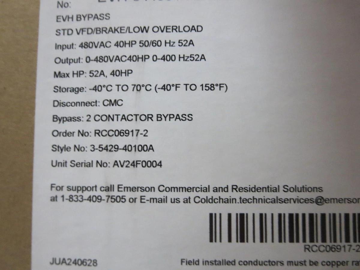 Emerson/Copeland EVH-344061-R21BDB Variable Frequency NEW Drive