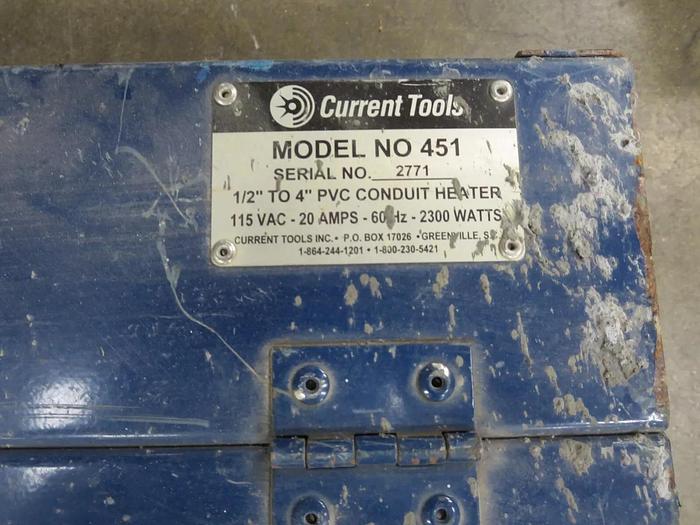 Used Current Tools 451 PVC Conduit Htr 1/2" To 4" 115VAC 20A 60HZ 2300W (#5)