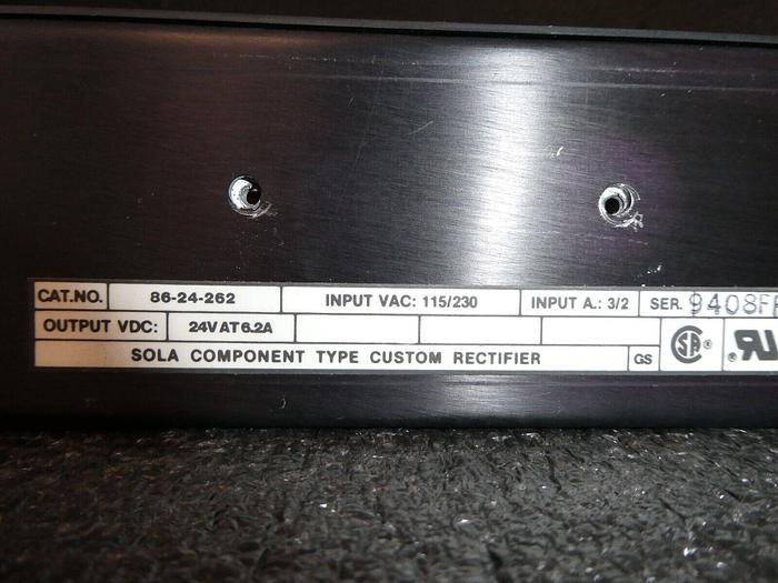 Used Charmilles Roboform 20 Control Power Supply Sola 86-24-262 Strapped For Output