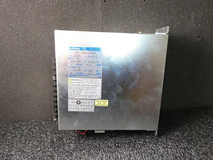Used Tamagawa TA8110N342E930 In AC 200-230 PH:1 3.0A Out: 0-230AC 200W 3 PH 1.5A