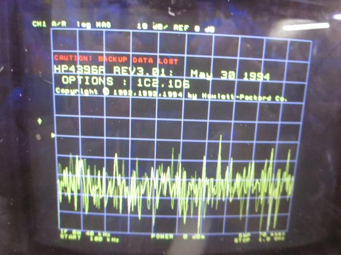 Used Hewlett Packard 4396A Network/Spectrum Analyzer Powers On Calibrated To 03/15/2024 See Opts