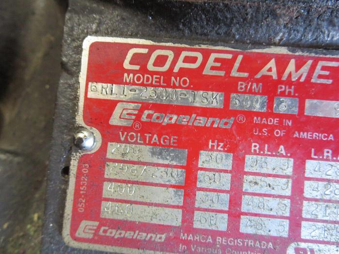 Used Copeland (Copelamatic) 6RL1-250A-TSK-800 Compressor **FOR PARTS &/OR REPAIR**