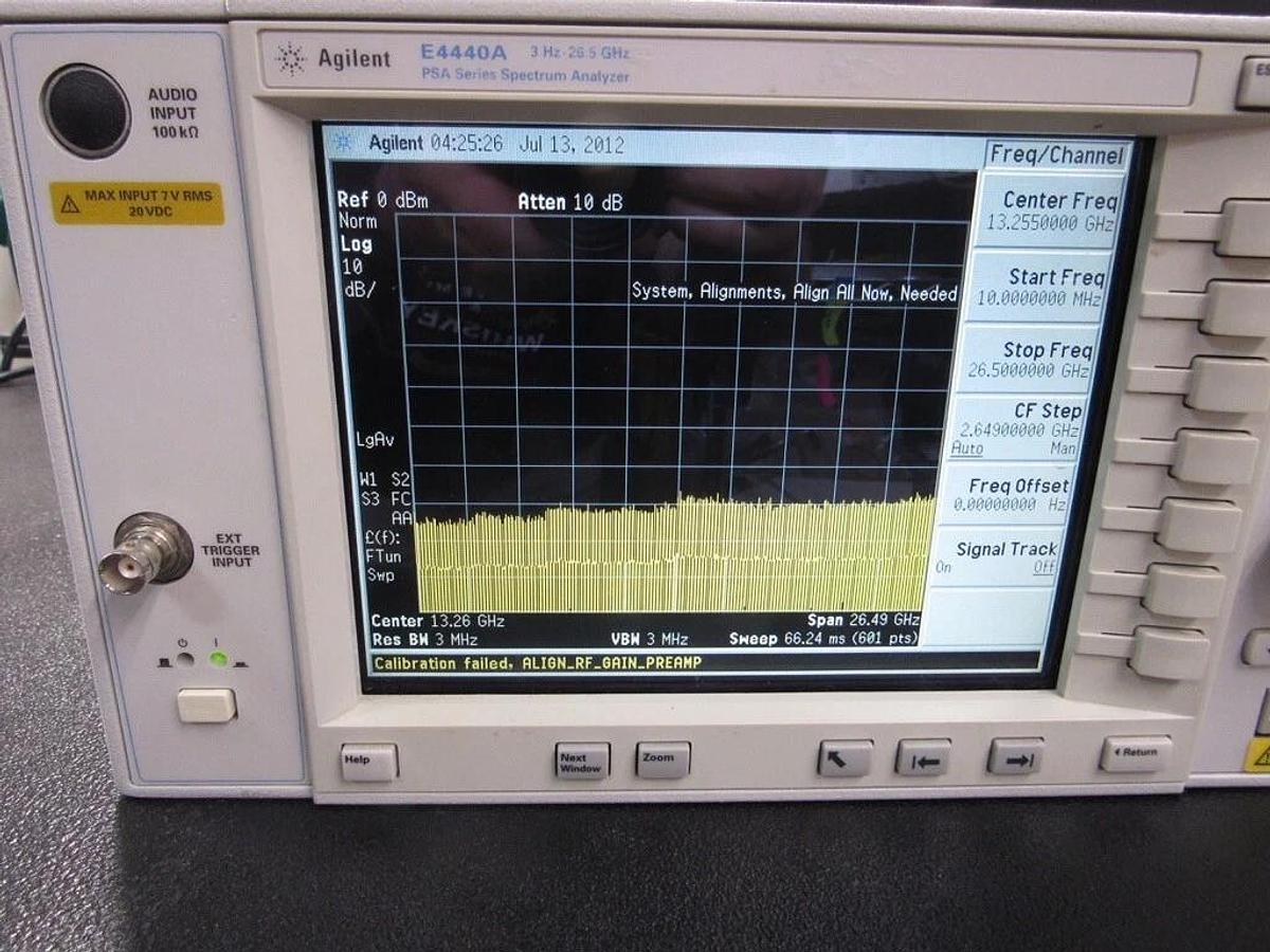 Used Agilent E4440A 3Hz-26.6GHz PSA Spectrum Analyzer Opt:111, 115, 1DS, 219,226, B7J