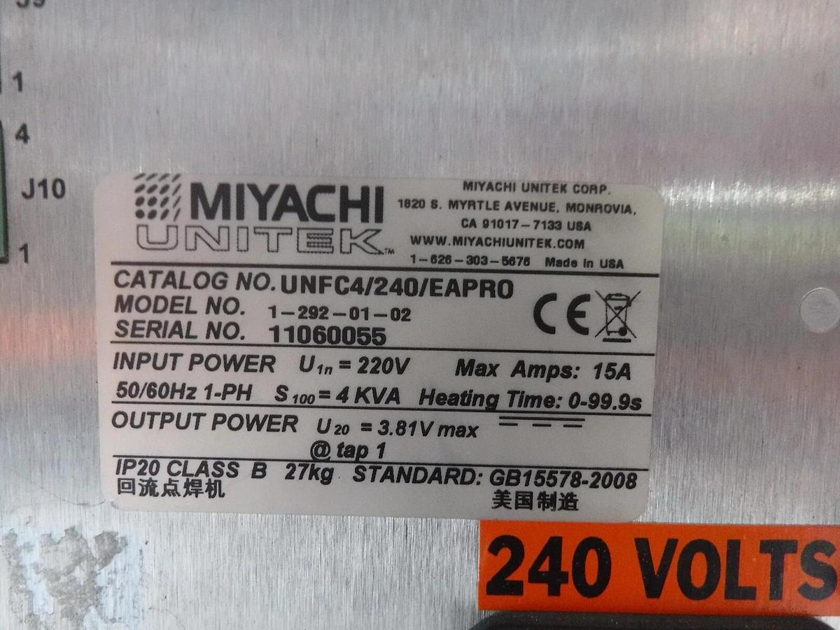 Used Miyachi Unitek 1-292-01-02 Pulsed Thermode Control Uniflow 2 UNFC4/240/EAPRO