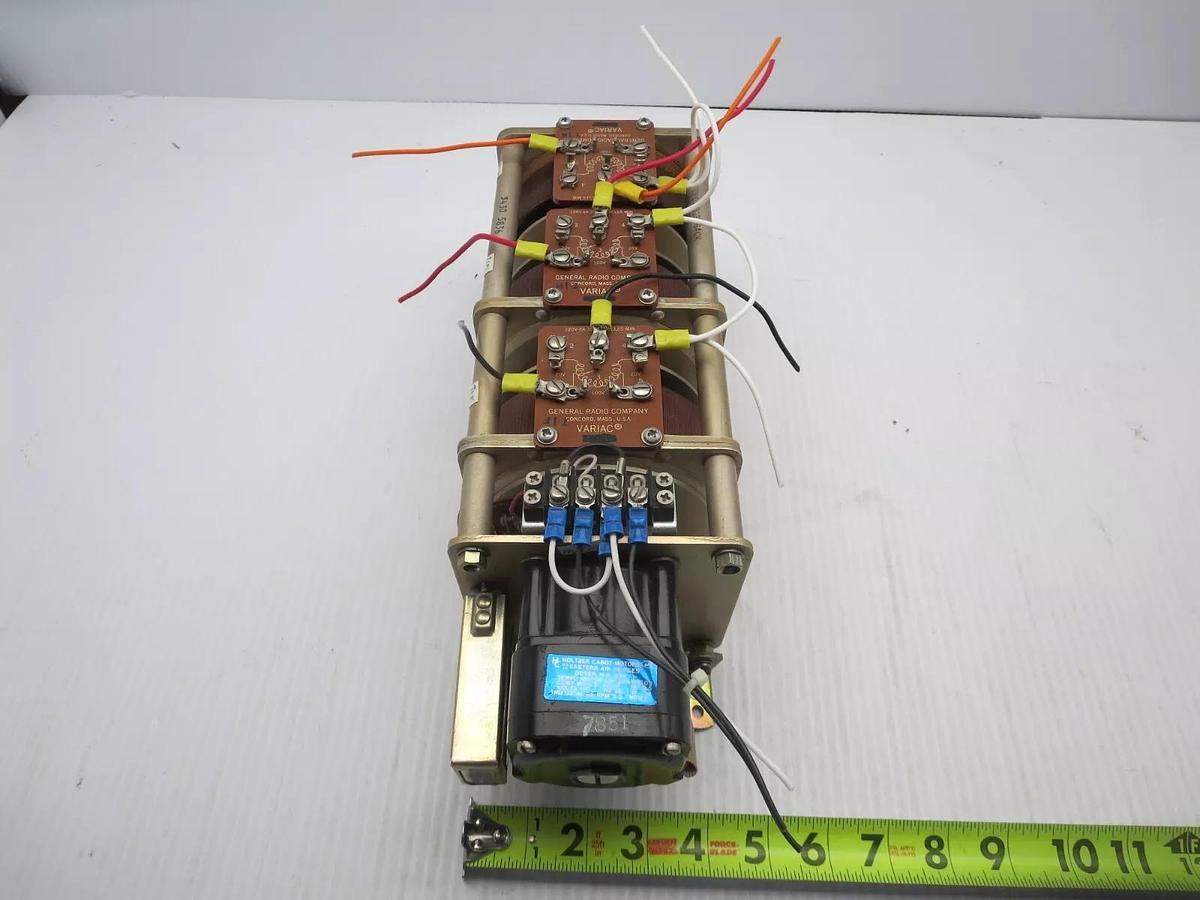 Used General Radio Co. & Holtzer Cabot Motors M5 Variac 3PH 120V 6A Motor Driven