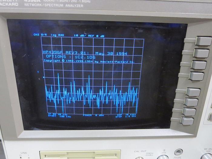 Used Hewlett Packard 4396A Network/Spectrum Analyzer Powers On Calibrated To 03/15/2024 See Opts