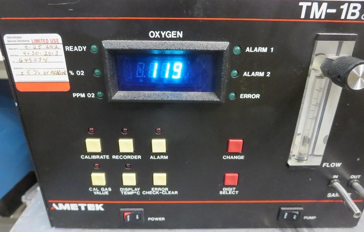 Used Ametek TM-1B Oxygen Analyzer 115VAC 60HZ
