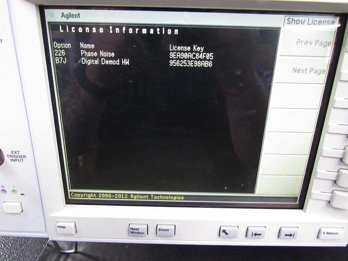 Used Agilent E4443A PSA Series Spectrum Analyzer, 3 Hz - 6.7 GHz Opt: 226, B7J