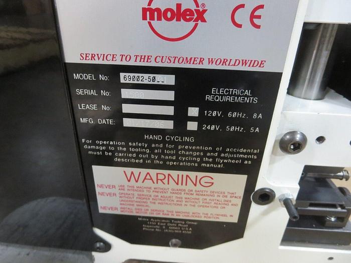 Used Molex 69002-5001 Punch Press 120V 60HZ 8A
