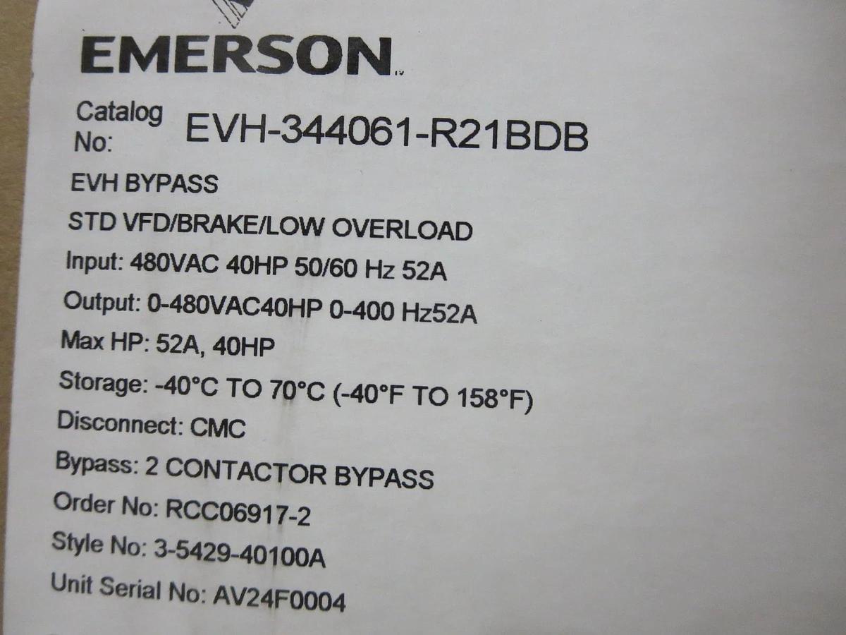 Emerson/Copeland EVH-344061-R21BDB Variable Frequency NEW Drive