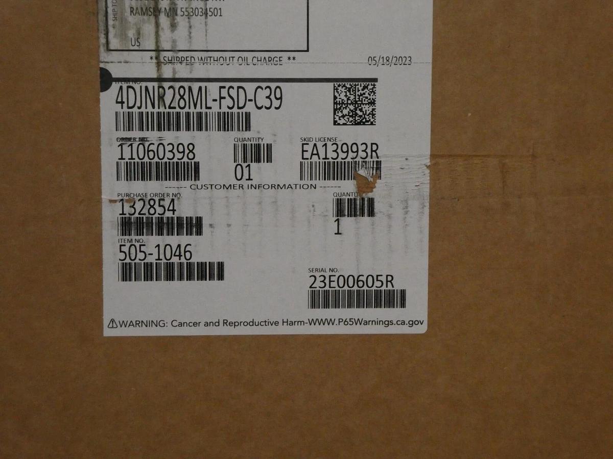 Used Copeland 4DJNR28ML-FSD-C39 Copeland Discus™ 3D with CoreSense Tech