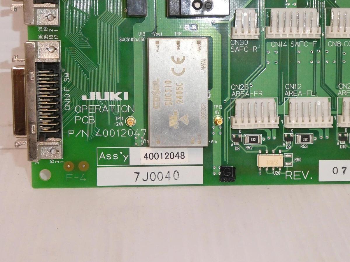 Used Juki Operation PCB 40012048 40012047 Rev 07