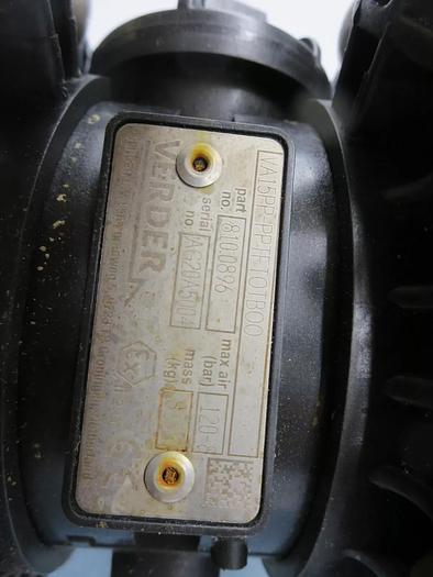 Used VerderAir 810.0896 (VA15) Pump Double Diaphragm 8.3BAR 3.6KG VA15PP-PPTFTTOTBOO