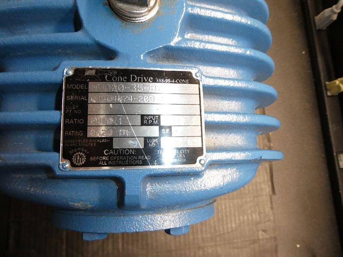 Used Cone Drive Gear Box MV020-35-B2 Ratio 2400:1 Input RPM 1750 Rating 2.20TH MV020-35-B2