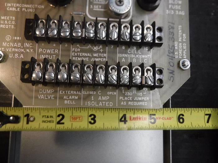 Used McNAB Inc. P/N: 18667 / DWG 18451 Micromhos-CM Specific Conductance Panel Meter