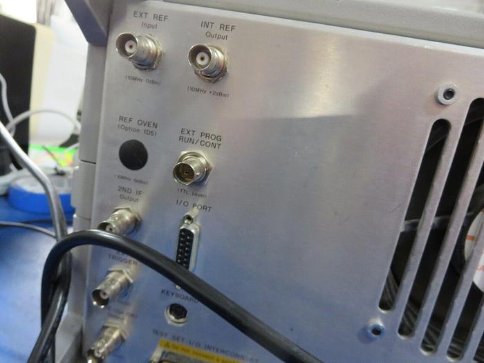 Used Hewlett-Packard  4396B Network Spectrum Analyzer Powers On Cal'd Thru 03/17/2024