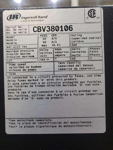 Used Ingersoll Rand R4I-A115 TAS (475188880001) MAWP PSIG 200 (No key for door)