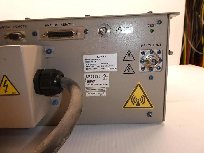 Used ENI OEM-1250-02 220V IN 1250W RF GENERATOR REV: A