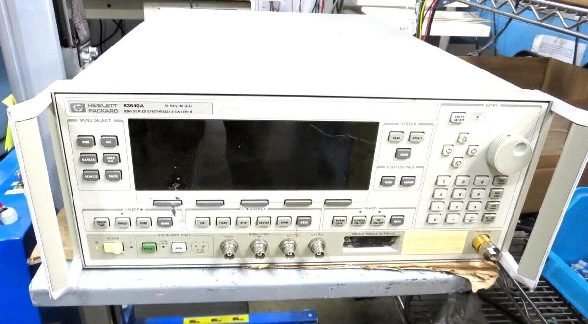 Used Hewlett Packard 83640A Synthesized Sweeper OPT 001 10MHZ-40GHZ See Descrip Used