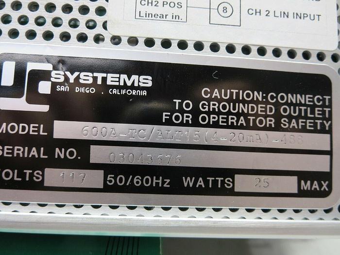 Used JC Systems Model 600A-TC/ALT15 (4-20 MA)-488 Programmer/Controller 117V 50-60 HZ