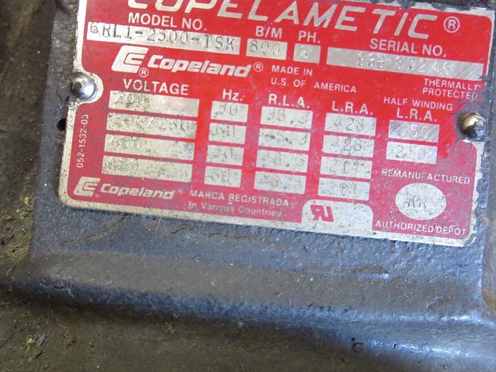 Used Copeland (Copelamatic) 6RL1-250A-TSK-800 Compressor **FOR PARTS &/OR REPAIR**