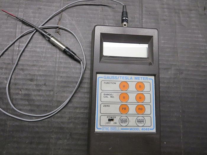 Used F. W. Bell 4048 & T-4048-001 Gauss/Tesla Meter & Probe Powers On-No Other Tests.