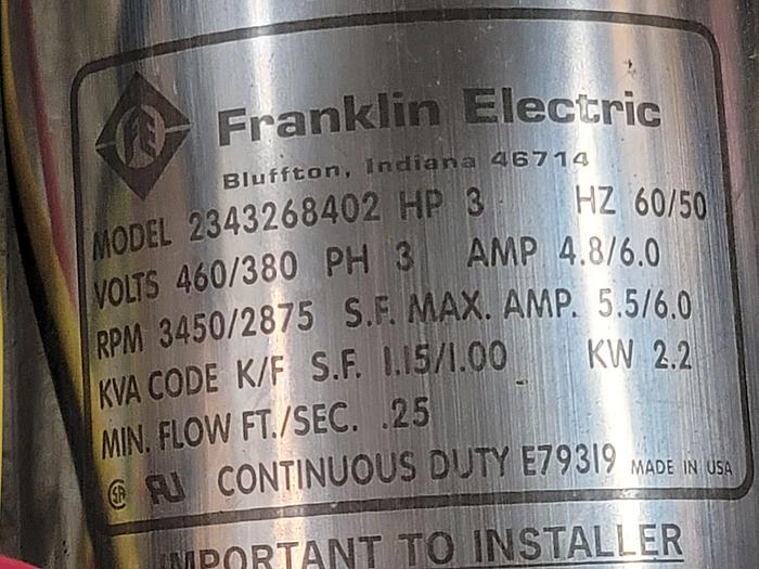 Franklin Electric 234-3268-202, 03L18 4" Submersible Motor (CBM, High Thrust)