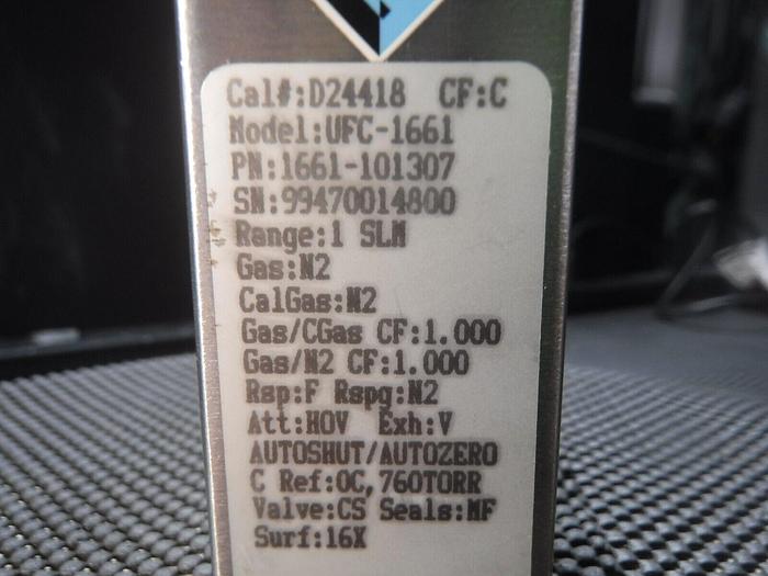 Used Unit Model: UFC-1661  500 PSI MAX  3,500 kPa Flow Controller