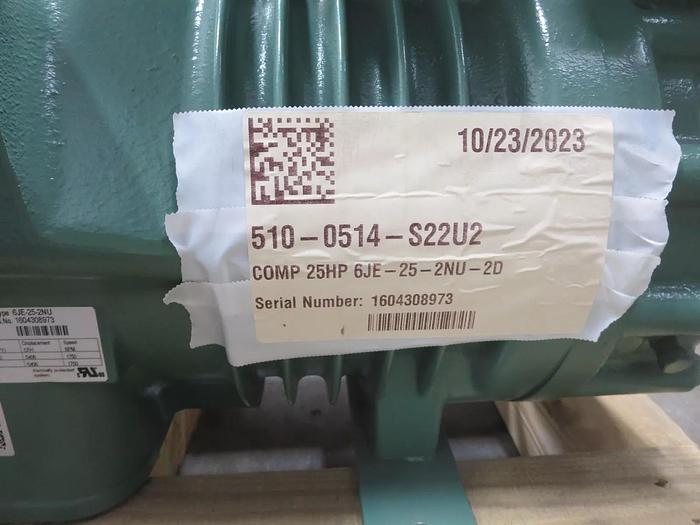 Used Bitzer 6JE-25-2NU-2D Compressor 208-230/460VAC 60HZ 3PH Semi-Herm Therm Prot NOB