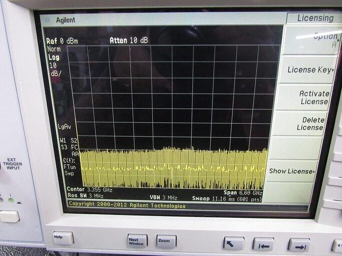 Used Agilent E4443A PSA Series Spectrum Analyzer, 3 Hz - 6.7 GHz Opt: 226, B7J