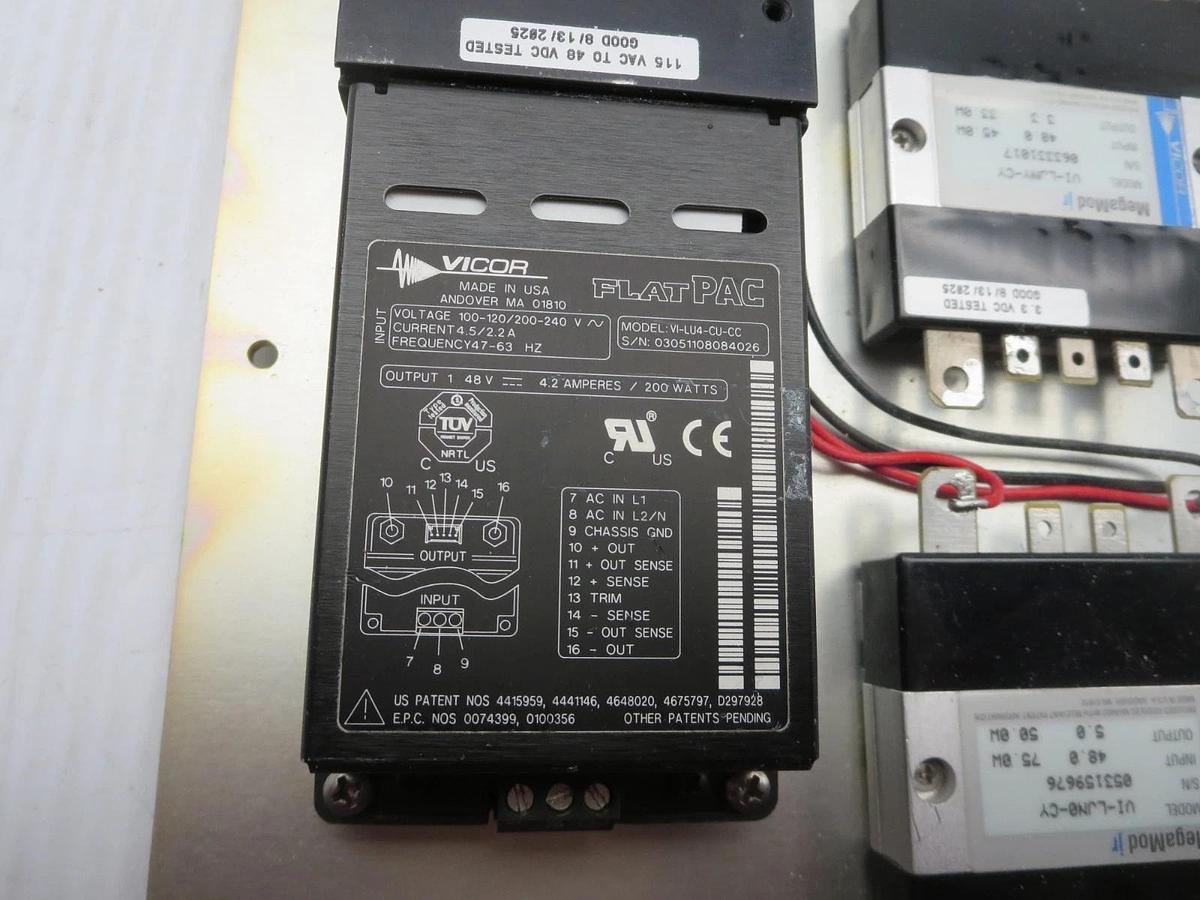 Used Vicor VI-LU4-CU-CC "FlatPac" Pwr Supply W/6 "MegaMod jr" Modules See Description