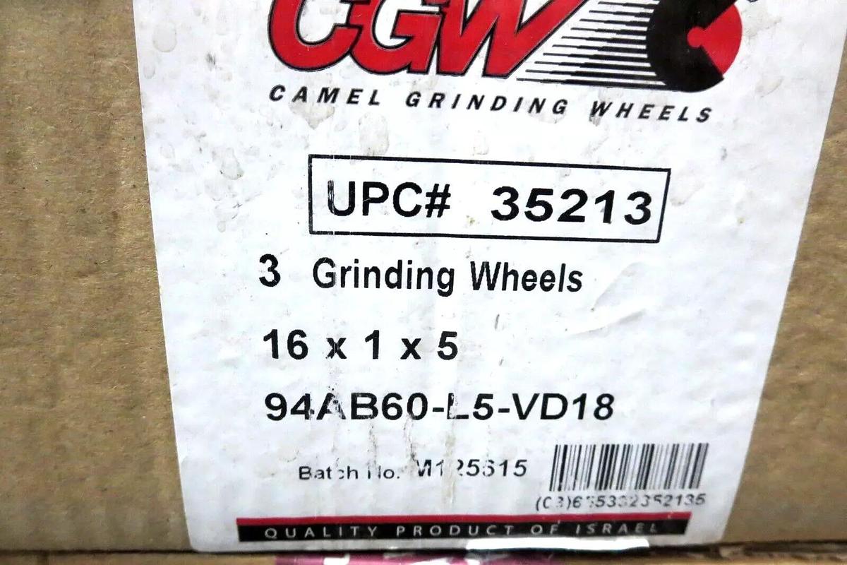 CGW (Camel Grinding Wheels) 94AB60-L5-VD18 Grinding Wheel 16X1X5 3 EA/Box