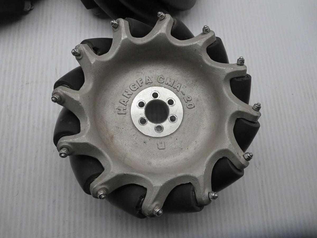 Used Hangfa CMA-20 Mecanum Wheel 12 Poly Rollers 45 Deg Cast Alum Hub