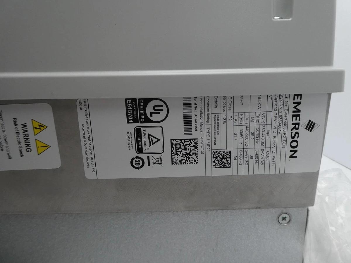Used Copeland/Emerson EVH-344038-R21BDN Commercial HVACR Variable Frequency Drives