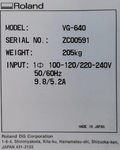 Used Roland TrueVis VG-640 TrueVis VG-640