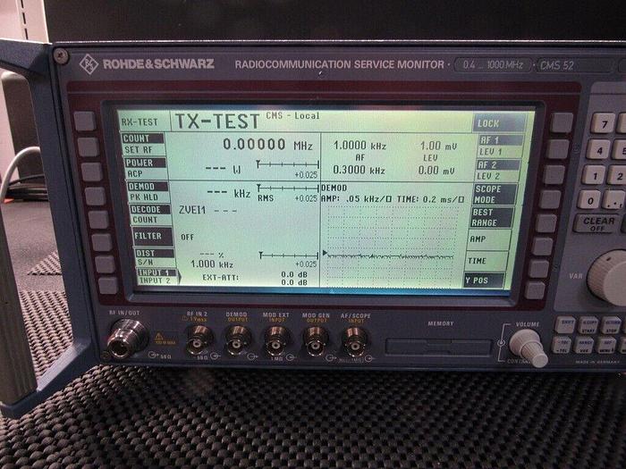 Used Rohde & Schwarz CMS52 840.0009.52 Radiocommunication Service Monitor OPT CMS-B32