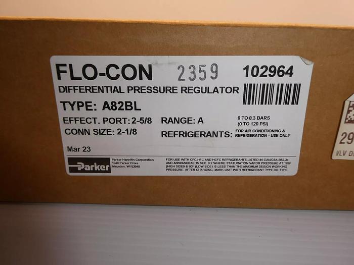 Used Parker Commercial Pressure Regulator 2-5/8" Flo-Con A82BL #102964
