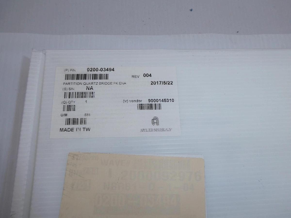 Used Applied Materials 0200-03494 Partition, Quartz Bridge PK Enabler