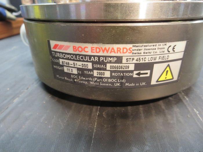 Used BOC Edwards Code B748-51-000 Turbomolecular Pump STP 451C Low Field Not Tested