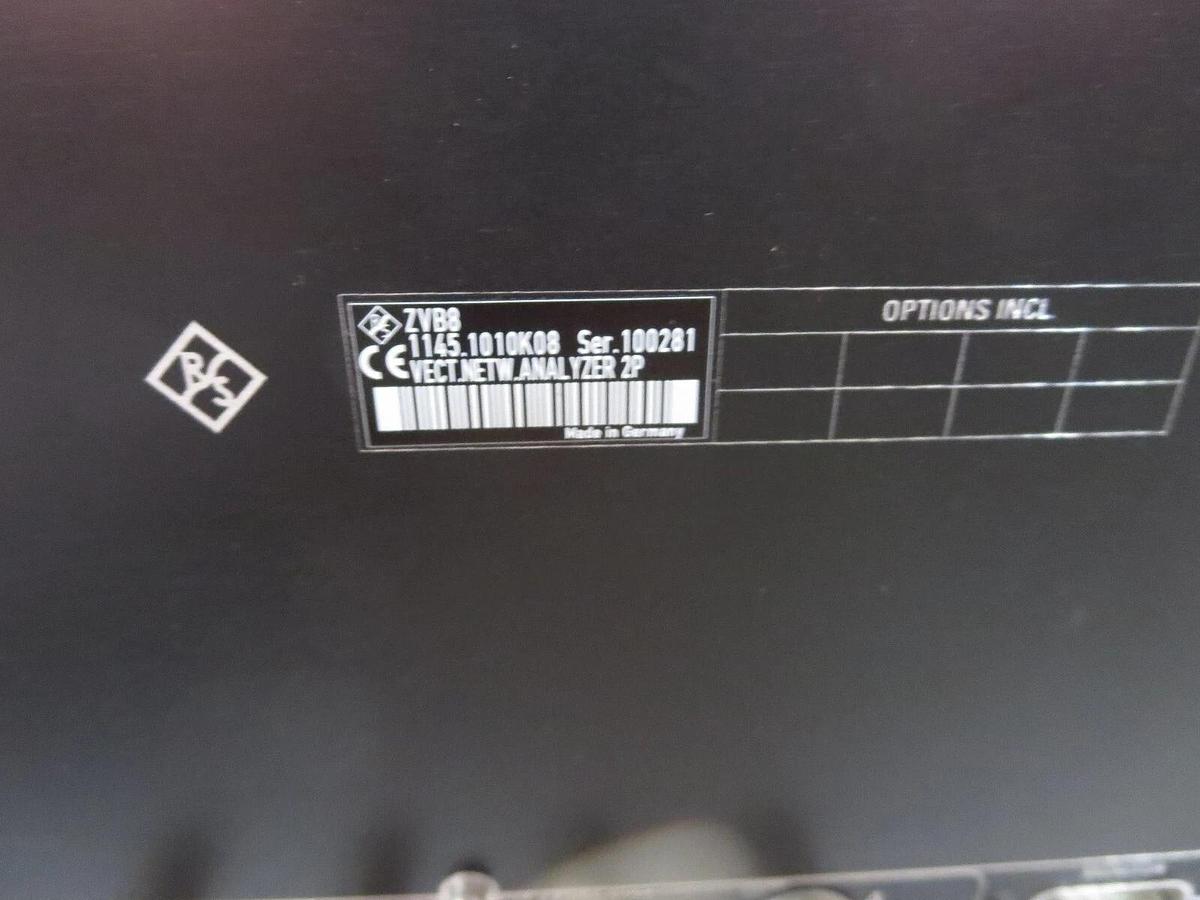 Used Rohde & Schwarz ZVB 8 Vector Network Analyzer 300 KHz - 8 GHz 2 Port