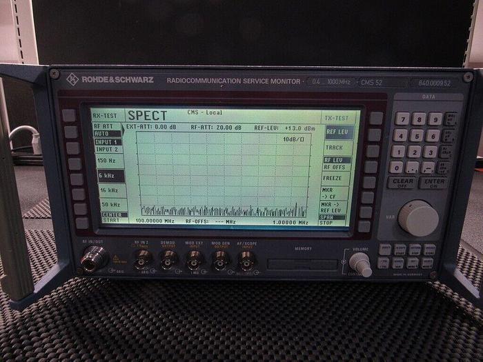 Used Rohde & Schwarz CMS52 840.0009.52 Radiocommunication Service Monitor OPT CMS-B32